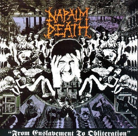 Napalm Death - From Enslavement To Obliteration (LP, purple with white splatter vinyl inc obi strip)