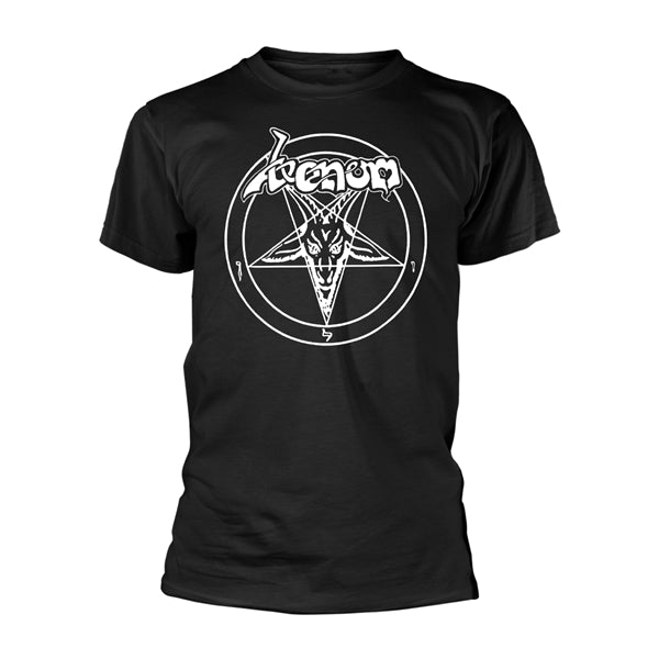 [T-shirt] Venom - Baphomet Pentagram (white on black) [L]