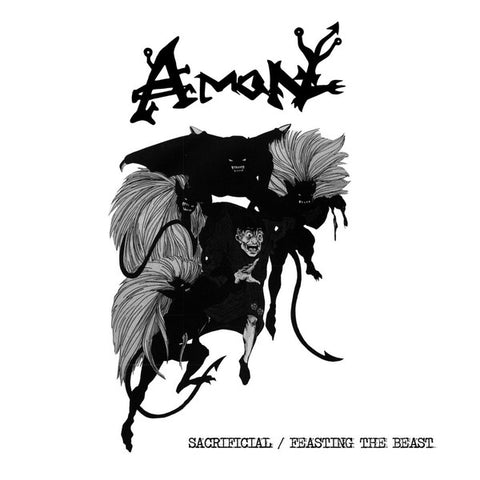 Amon - Sacrificial/Feasting The Beast (LP, red/black marbled vinyl)