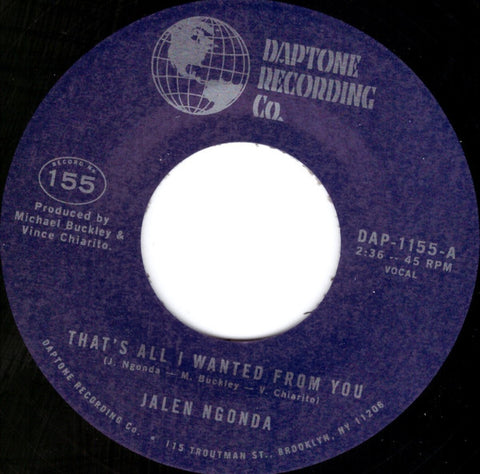 Jalen N'Gonda - That's All I Wanted From You / So Glad I Found You (7")