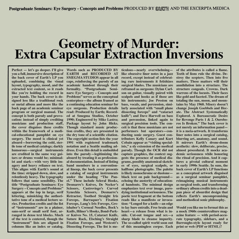 Earth x Black Noi$e - Geometry of Murder: Extra Capsular Extraction Inversions (LP)