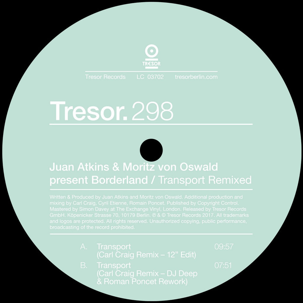 Juan Atkins & Moritz Von Oswald Present Borderland - Transport Remixed (12")