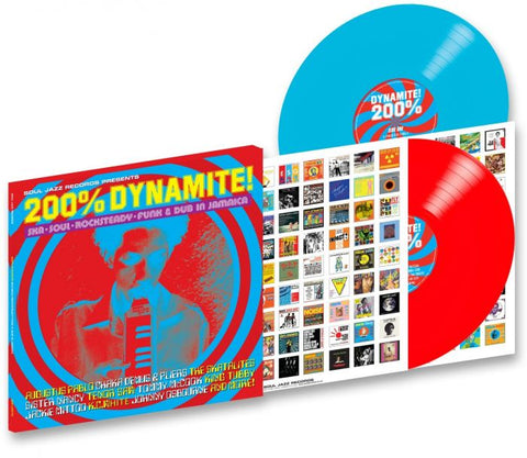 SALE: Various - 200% DYNAMITE! Ska, Soul, Rocksteady, Funk & Dub in Jamaica (2xLP, red/blue) was £35.99