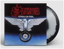 Saxon - Wheels Of Steel (LP, Ltd, Blue & White splatter vinyl)