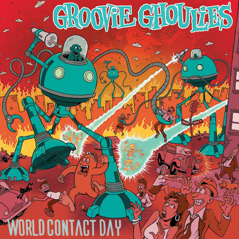 Groovie Ghoulies - World Contact Day (LP, neon orange/neon yellow galaxy vinyl)